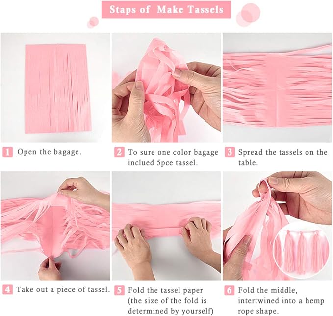 Red Tissue Paper Tassel DIY Hanging Paper Decorations Party Garland for Party Decor, Wedding, Festival, Baby Shower - 20PCS (DEEP RED 35CM)