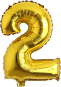 16" inch Single Gold Alphabet Letter number Balloons Aluminum Hanging Foil Film Balloon Wedding Birthday party decoration banner Air Mylar Balloons (16 inch Gold 2)