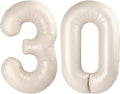 Cream White 40 Inch 30 Number Balloons, Balloon Decorations for 30 Birthday, Foil Giant 30 Birthday Graduations Anniversary Party