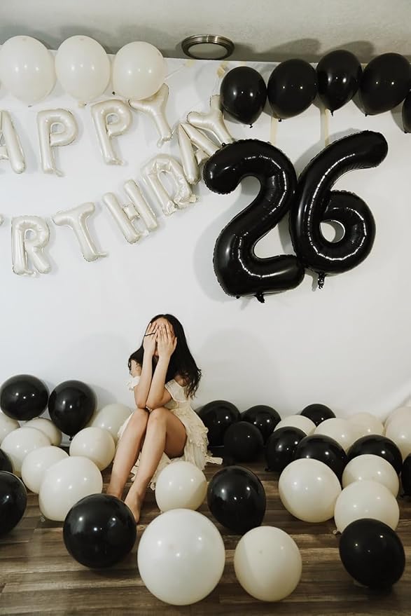40 Inch Numbers 2 Balloon, Black Balloons for Birthday Party Decoration, Foil Number 2 Ballon for 2, 12, 20, 22, 2026 Celebration, Graduation, Birthday, Baby Shower, Anniversary Decor