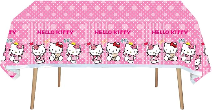 41 pcs Pink Cat Party Decoration Hello Cat Pink Kite Including 1pc Tablecover 20 pcs 7 inches Plates and 20 pcs 6.5 inches Napkins Cat Theme Birthday Party Decoration Favor Sets (41pcs hot pink)