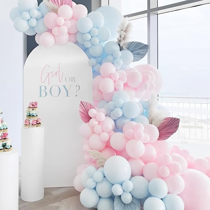 90pack Light Blue Balloons Different Size 18/12/10/5 Inch Baby Blue Balloon Garland Arch Kit for Boys Girls Birthday Party, Baby Shower, Wedding, Gender Reveal, Baby Shower Decorations