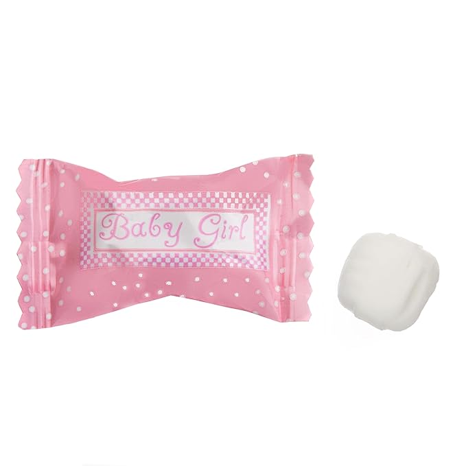 Candy Envy - Baby Girl Buttermints - 13 oz. Bag - 100 Individually Wrapped Candy Mints - Baby Shower Favors