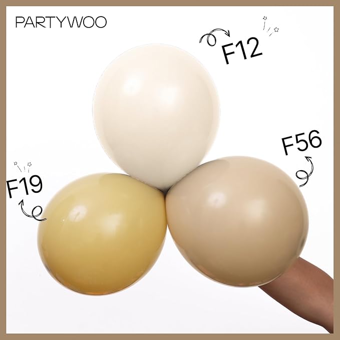 PartyWoo Tan Balloons 140pcs Different Sizes of 18 12 10 5 Inch Light Brown Neutral Boho Coffee Balloon Arch Kit Garland for Wedding Baby Shower Safari Woodland Birthday Party Decorations Brown-F19