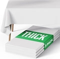 Pureegg Rectangle Table Cloth 60" x 84" – Durable Polyester Tablecloth Offers Reusable & Washable Protection, Ideal for Outdoor Party, Picnic, Wedding, Banquet and Birthday, 3 Pack, White