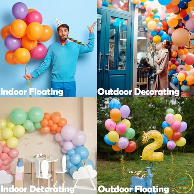 AFTERLOON® Biodegradable Balloons 24 pcs Ruby Red 12 Inch, Matte Color Thickened Extra Strong Latex Helium Float, Multicolor Colorful Bulk Color ballon baloon Globos Para Decoration De Fiestas Kids