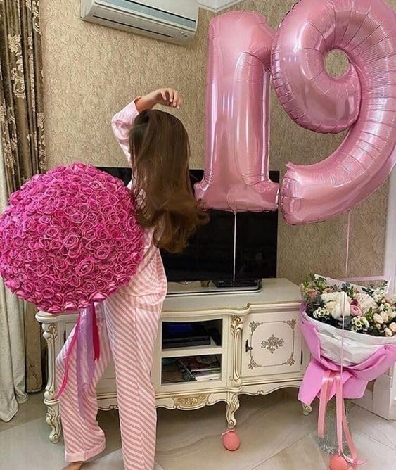 Number Balloons 1, 40 Inch One Balloons for 1st Birthday Girl Boy 1 11 21 Party Decorations Baby Shower Photo Shoot, Pink 1 Balloon