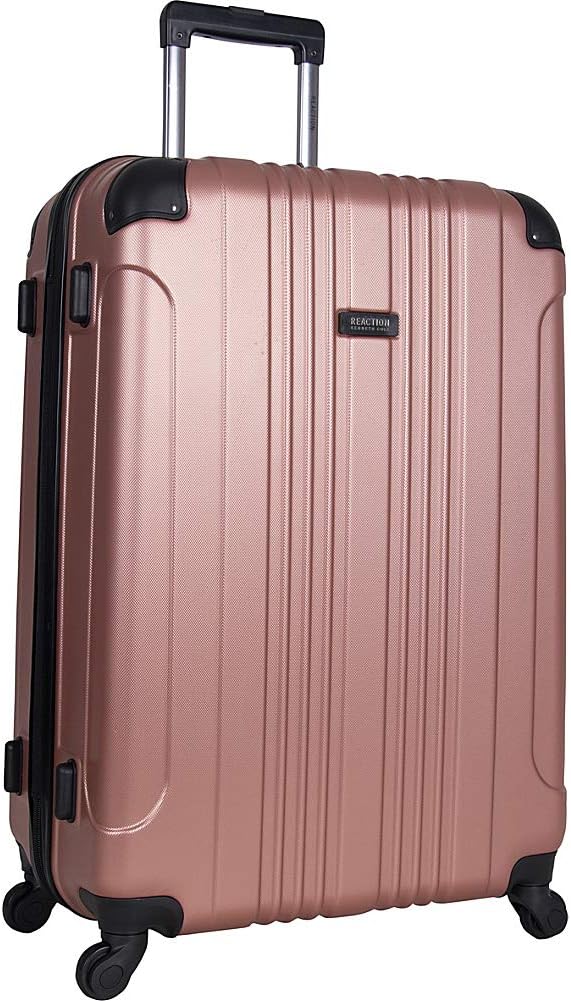 Kenneth Cole REACTION Out of Bounds Lightweight Hardshell 4-Wheel Spinner Luggage, Rose Gold, 28-Inch Checked