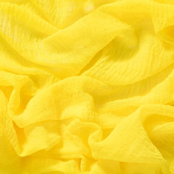 Socomi 3pcs Yellow Cheesecloth Table Runner Easter Spring Gauze 120 Inch Rustic Boho Cheese Cloth Runner for Wedding Party Baby Bridal Shower Centerpiece Decoration Holiday Home Decorations