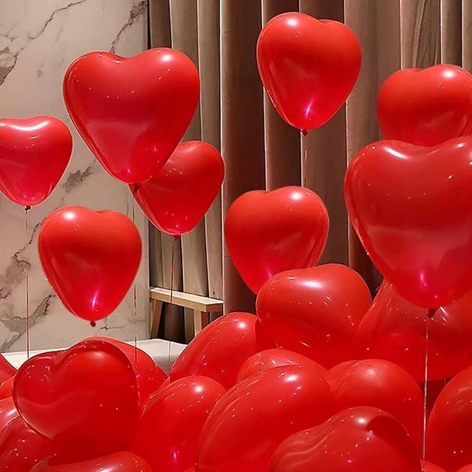 50pcs 10-inch Heart shaped balloons 3 Kinds of Color Latex Balloons for Valentines Day,Propose Marriage,Wedding Party.(red, pink, white)