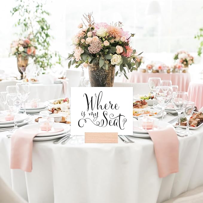 Andaz Press Wedding Party Signs, Formal Black and White, 8.5-inch x 11-inch, Where is My Seat?, 1-Pack