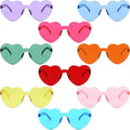 9 Pack Heart Shaped Sunglasses Rimless Heart Glasses for Bachelorette Party Birthday Decorations Party Favors