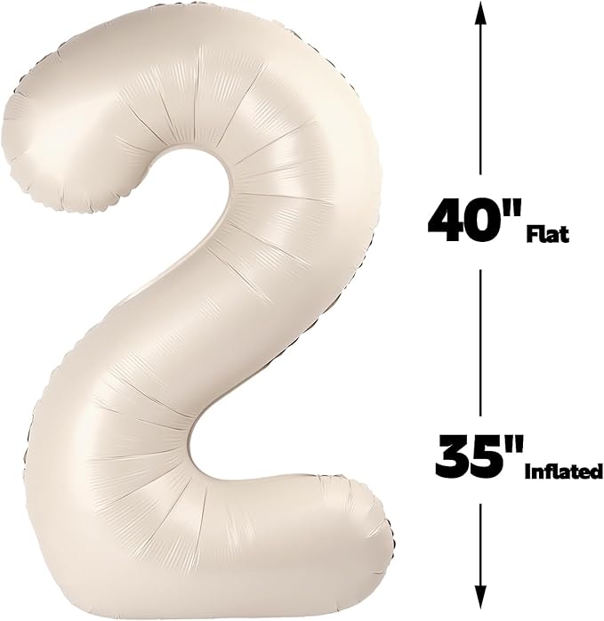 Cream White Number 21 12 Balloon 40 inch, Numbers 21 12 Birthday Balloons for Boy Girl, Cream White Foil 21 Balloon for 21 12 Birthday Party, Anniversary Celebration Decorations