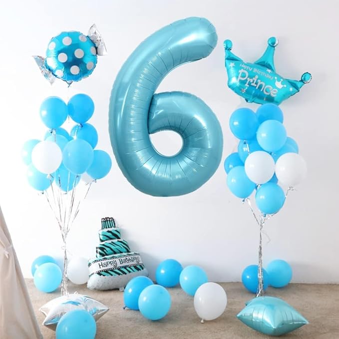 Pearlescent Blue Number 2 Balloon 40 Inch, 2 Balloon Number, 2nd Birthday Decorations for Baby Girls Boys Toddlers