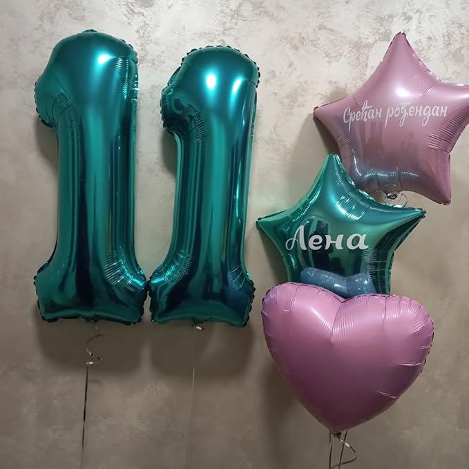 Teal Number 7 Balloon 40 Inch, 7 Balloon Number, 7th Birthday Decorations, Teal Party Supplies for Boys Girls