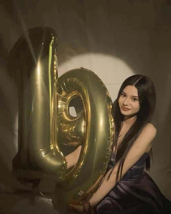 Big Light Gold 40 Inch 9 Balloon Number, Jumbo Giant 9th 19 29 39 49 99 Birthday Party Decorations, Large Champagne Gold Foil Balloons Anniversary Birthday Party Engagement Decorations