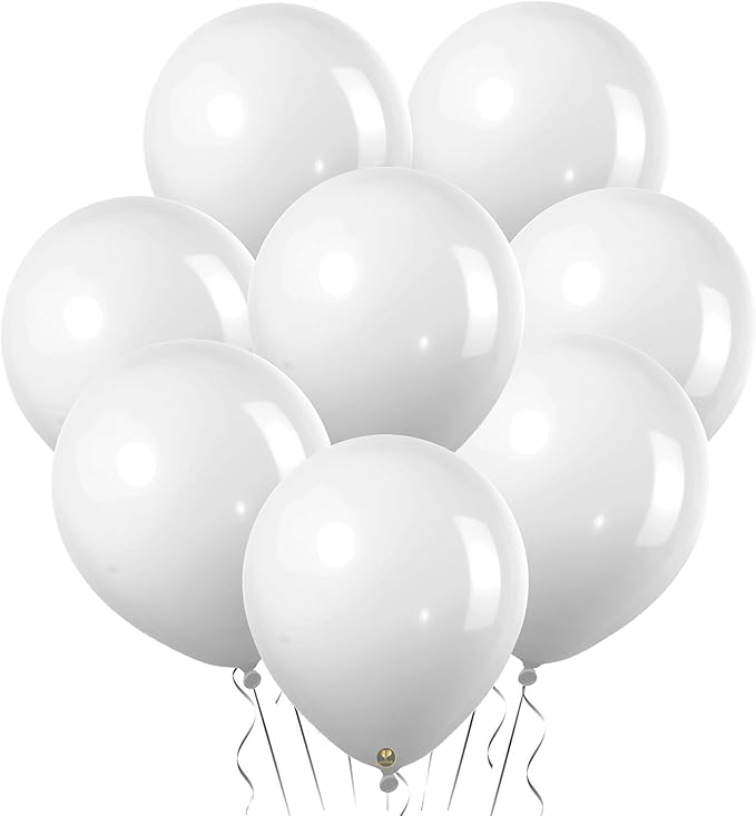 AFTERLOON® Biodegradable Mini Balloons 50 pcs White 5 Inch, Matte Color Thickened Extra Strong Latex Helium Float, Baby Shower Gender Reveal Garland Arch Wedding Birthday Party Decorations