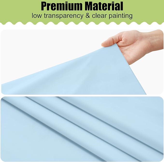 Smiry Disposable Table Cloth - 6 Pack, 54 x 108 Inch Waterproof Rectangle Tablecloths for Parties, Decorative Plastic Table Cover, Leakproof & Sturdy, Baby Blue