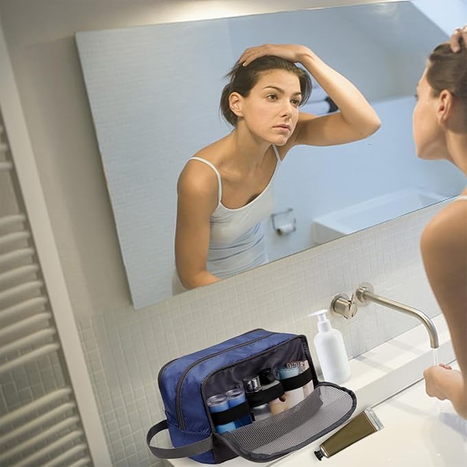 Toiletry Bag for Men Hanging Dopp Kit Water Resistant Shaving Bag Small Toiletry Bag for Traveling (royal blue)