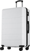 OLIXIS 28 Inch Luggage, Hardside Checked Suitcase with Spinner Wheels, Lightweight ABS Hard Shell Travel Luggage, TSA Approved Lock, Expandable Large Suitcase for Business & Travel–White