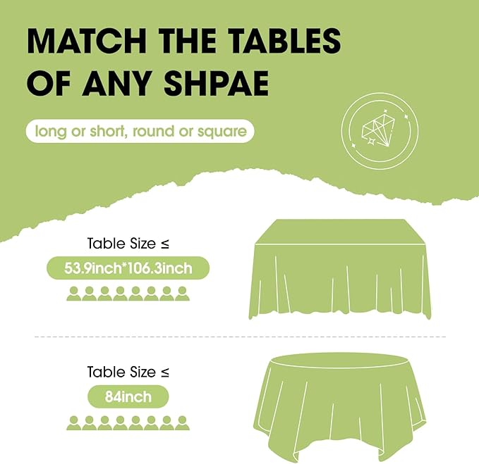 Pureegg Plastic Table Cloth Disposable 8 Pack, 54 x 108 Inch Table Cloths, Party, Picnic, Decorative Gingham Tablecloths, Rectangle, Red and White Checkered Cover, Leakproof & Sturdy, Red Plaid