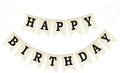 Anwyll Happy Birthday Banner - NO DIY Burlap Happy Birthday Banner Sign Happy Birthdays Party Decoration Happy Birthdays Banners Bunting for Women Men Girl Boy Celebration Party Backdrops (Black)