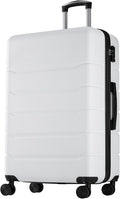 NEWBULIG 20 Inch Carry on Luggage, Lightweight Expandable Rolling Suit Case with TSA Lock, Hard Shell ABS Suitcase with Double Spinner Wheels, White