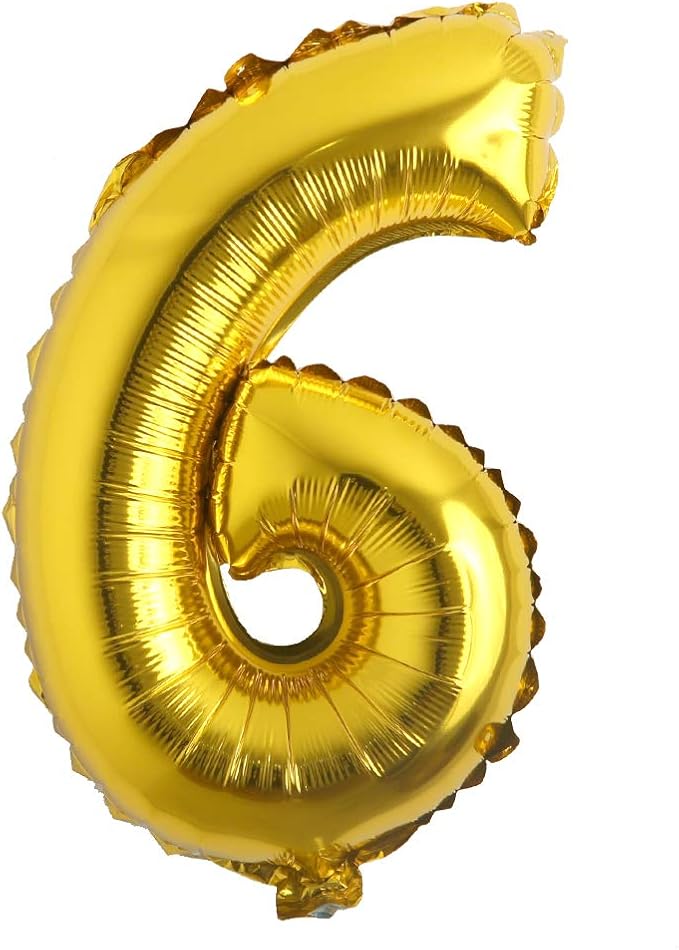 40 inch Letter Balloons Gold Alphabet Number Balloons Foil Mylar Party Wedding Bachelorette Birthday Bridal Shower Graduation Anniversary Celebration Decoration can fly with helium (40 INCH Gold 6)