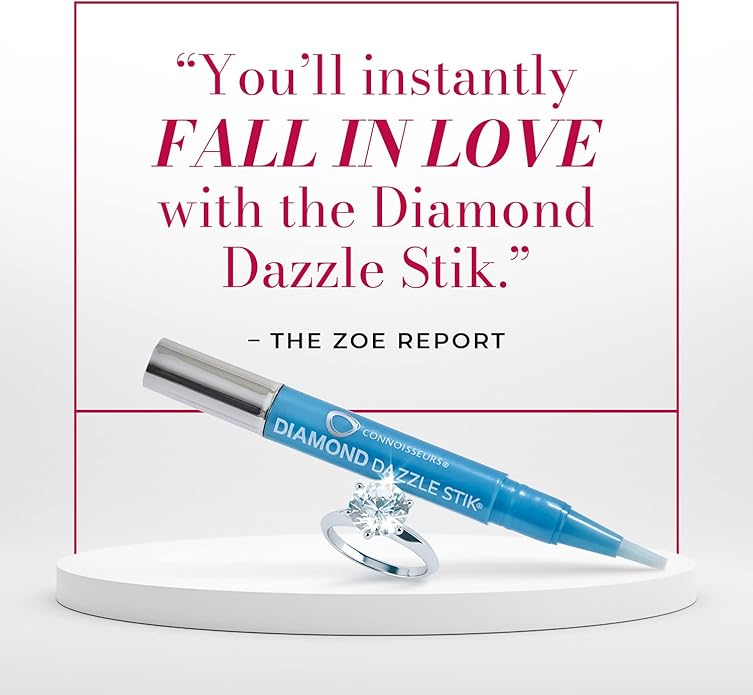 CONNOISSEURS Diamond Dazzle Stik - Portable Diamond Cleaner for Rings and Other Jewelry - Bring Out The Sparkle in Your Diamonds and Precious Stones