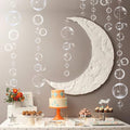 Transparent Bubble Garlands Mermaid Party Decoration Colored Blue Flat Cutouts Hanging Streamer for Birthday Baptism Wedding Ocean Wall Decal Baby Shower Under Sea Festal Kid Room Photo Props (White)