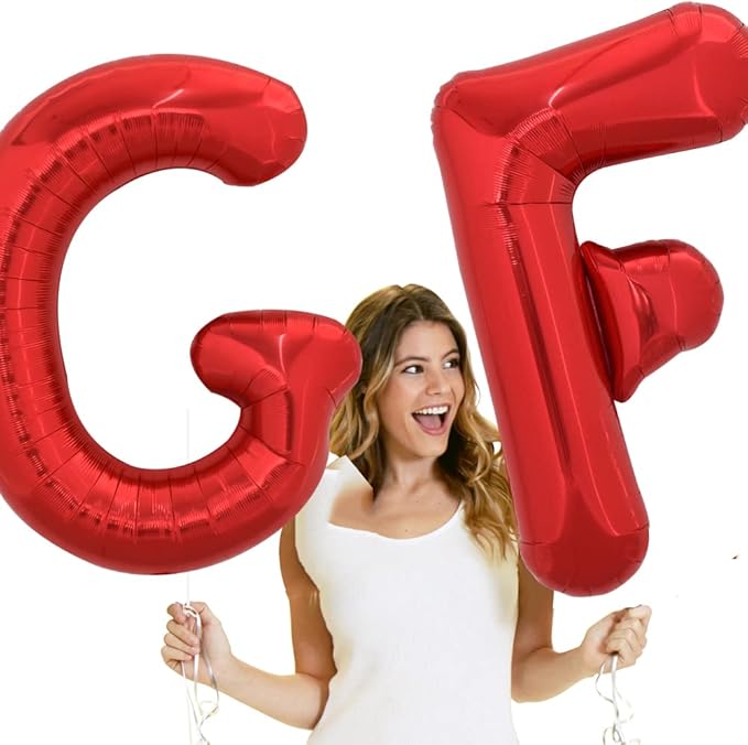 TONIFUL 40 Inch Large Bright Red Letter Balloons A-Z, Giant Jumbo Helium Foil Mylar Big Letter G Balloons for Birthday Party Anniversary Wedding Decorations