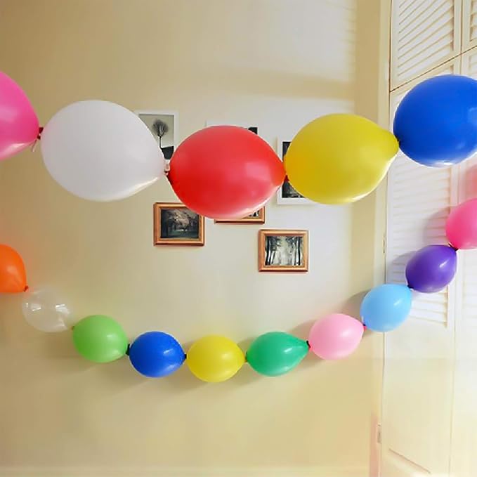 IN-JOOYAA 100 Pcs White Link Balloons 6 Inch Quick Linking Balloons for Birthday Wedding Party Decorations