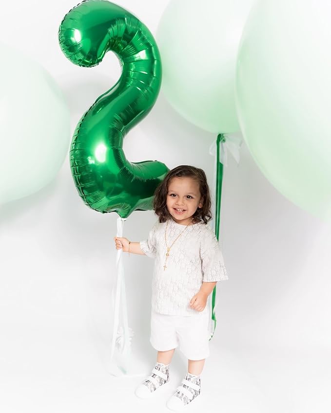 Green 2 Balloon, Number Balloons 40 Inch, 2nd Balloon Number Birthday Decorations, Second Two Birthday Party Supplies, Number 2 Balloon, St. Patrick's Day Games Theme Decorations