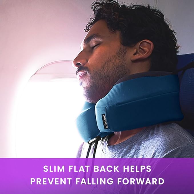 Cabeau Evolution S3 Travel Pillow – Straps to Airplane Seat – Ensures Your Head Won’t Fall Forward – Relax with Plush Memory Foam – Quick-Dry Fabric Keeps You Cool and Dry (Indigo)…
