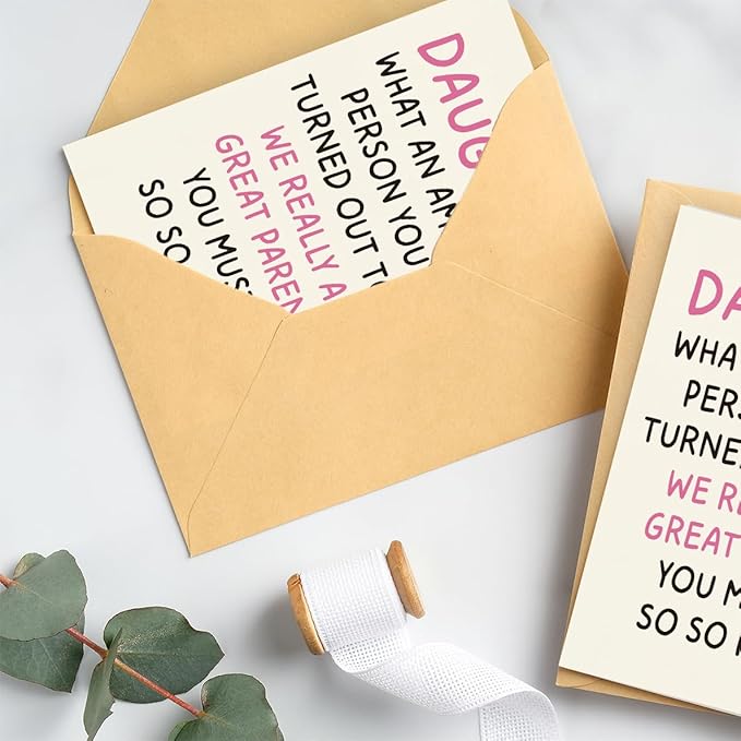 Daughter Birthday Card | Birthday Card for Daughter | Birthday Card Daughter | Daughter Birthday Card from Mom & Dad & Parents | Funny & Happy Birthday Card & Gifts for Adult Daughter