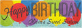 Let's Make Memories Personalized Happy Birthday Banner for Kids - Custom Birthday Party Decorations - Indoor/Outdoor Vinyl - Any Text - Balloons - Primary Colors - 8ft