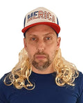 HandinHandCreations USA Blonde Mullet Hat Wig Merica Redneck Exotic Wig