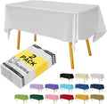 White Plastic Tablecloths 2 Pack Disposable Table Covers 54 x 108 Inch Bridal Shower PEVA Vinyl Table Cloths for Picnic Birthday Wedding Banquet Parties 8 ft Rectangle Table Use