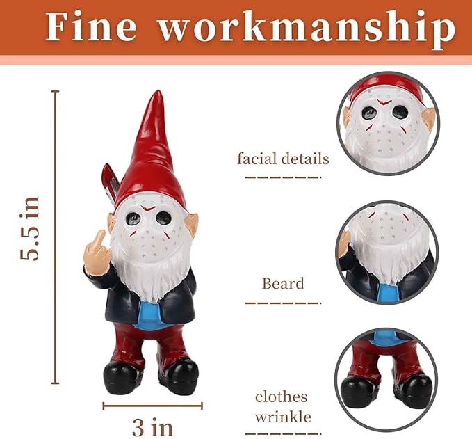 Gnomes Middle Finger Gifts Horror Decor Gnomes Boo Basket Stuffers
