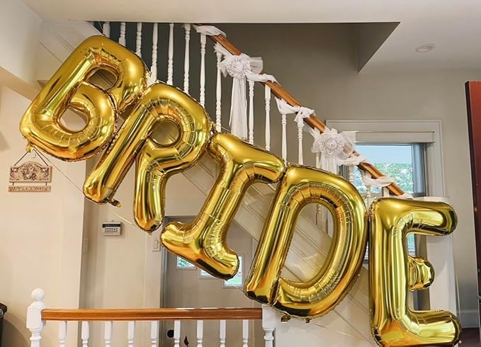 40 Inch Letter Foil Balloons Gold for Graduation, Birthday, Wedding Decorations Jumbo Photo Backdrops Big Alphabet S