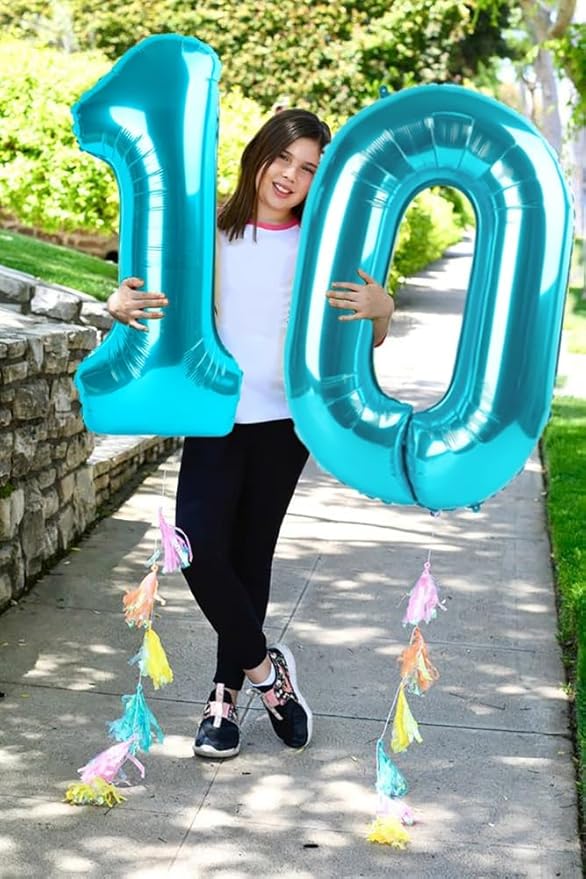 40 Inch Number 2 Balloon, Light Blue Balloons for Birthday Party Decoration, Foil Number 2 Ballon for 2, 12, 20, 22, 2026 Celebration, Graduation, Birthday, Baby Shower, Anniversary Decor