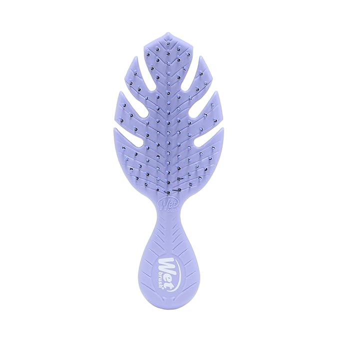 Wet Brush Go Green Mini Detangler, Purple - Detangling Travel Hair Brush - Ultra-Soft IntelliFlex Bristles Glide Through Tangles & Gently Loosens Knots While Minimizing Pain, Split Ends & Breakage