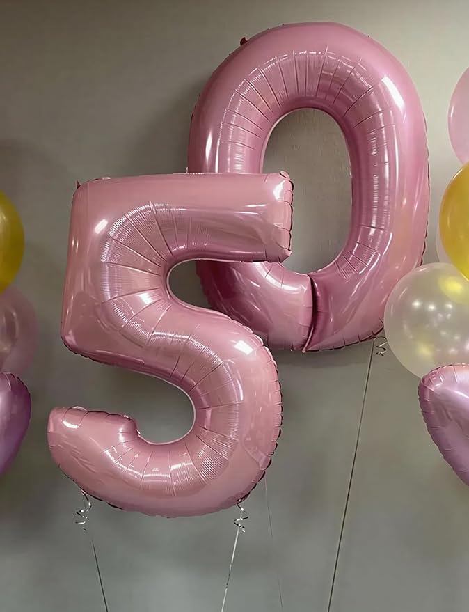 Pink Number 0 Balloons - 40 Inch Number Balloons Big Light Pink Foil Balloon, Mylar balloon for Girls Birthday, Baby Shower, and Princess Theme Party Decorations