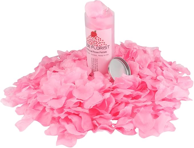 CODE FLORIST 1100 PCS Pink Silk Rose Petals for Valentine's Day,Romantic Night,Wedding,Proposal Anniversary Flower Decorations(Separated,Scented)