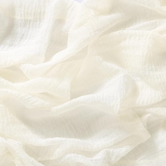 Socomi 6pcs Ivory White Cheesecloth Table Runner Valentine's Day Gauze 120 Inch Rustic Boho Cheese Cloth Runner for Wedding Party Baby Bridal Shower Centerpiece Decoration Holiday Home Decorations