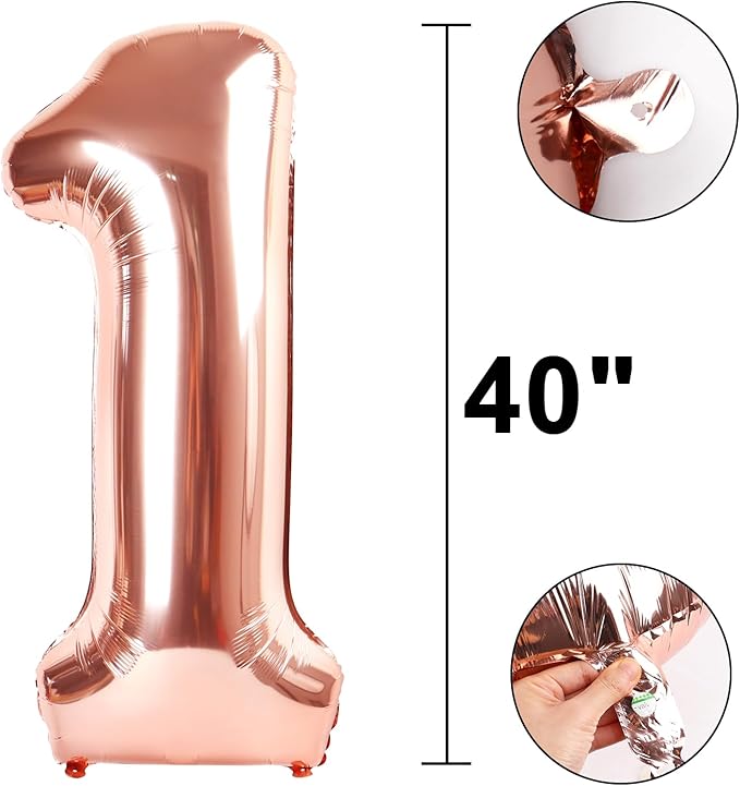 40 Inch Rose Gold Balloon Number 19 Balloon,Jumbo Mylar Foil Helium Balloon for 19 Digital Balloons for Birthday Party,Wedding Anniversary Party Decorations