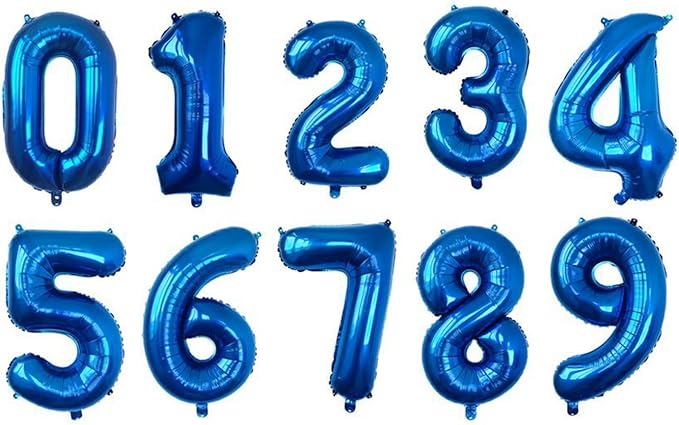 YPSelected 32 Inch Large Foil Helium Number Balloon Birthday Wedding Party 0-9 (Blue, 9)