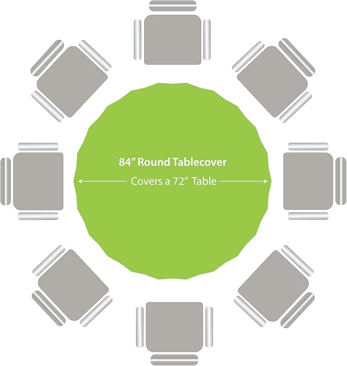 Party Dimensions Lime Green Disposable Plastic Tablecloth for Round Tables (12 Pack) 84 inches Table Cloths for Parties, Events & Weddings, Indoors & Outdoors, Plastic Table Cover