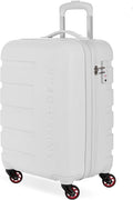 SwissGear 7366 Signature Hardside Expandable Luggage with Spinner Wheels, TSA Lock, Cup-Holder, White, Carry-On 19-Inch