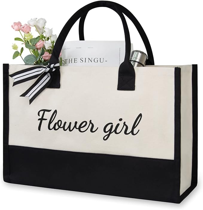 TOPDesign Canvas Tote Bag, Bridal Shower Gifts for Bride, Wedding Bachelorette Bride Gifts Shoulder Bag